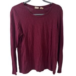 St. Tropez West Women's Cotton Modal Layering Top Made in Peru Burgundy Soft, M